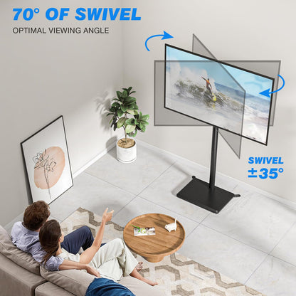 Swivel Floor TV Stand with Adjustable Height Mount