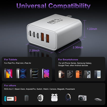 60W USB-C Fast Wall Charger Block