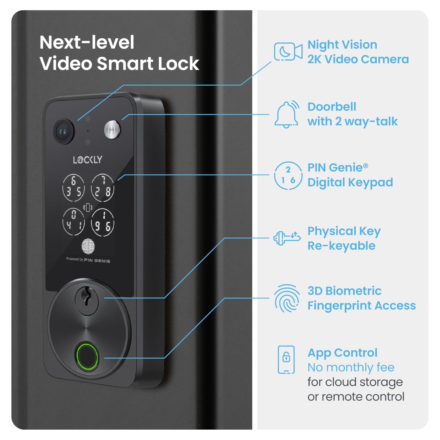 Smart Lock with Video Doorbell & Fingerprint Entry