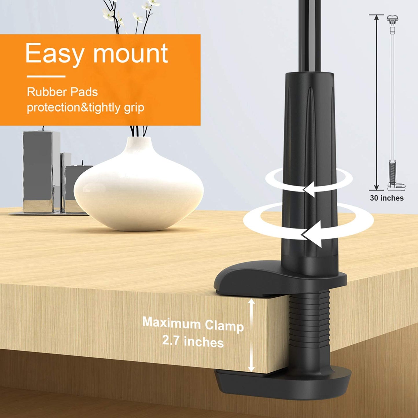 Flexible Gooseneck Phone Holder with Desk Clamp Mount