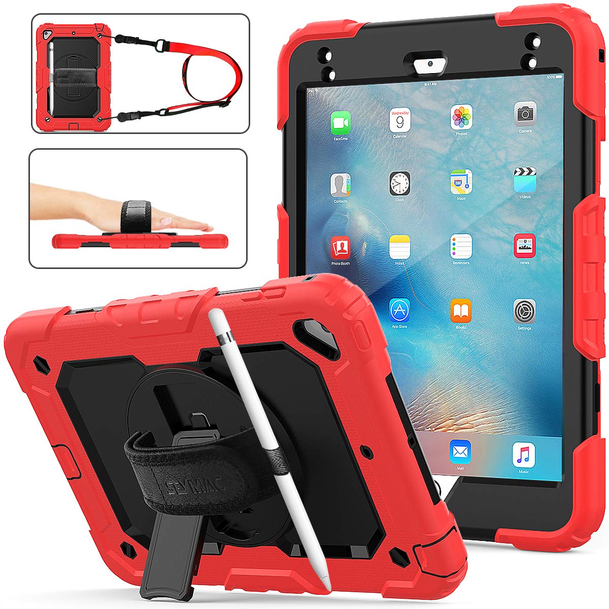Full-Body iPad Case with Rotating Stand Protection