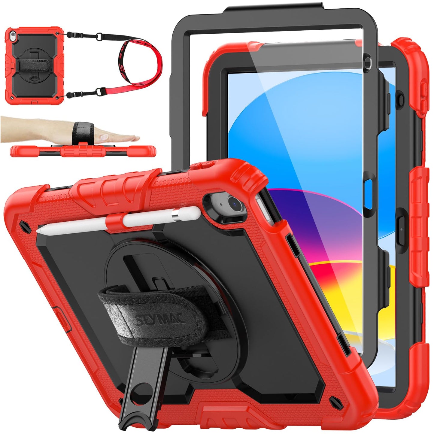 Full-Body iPad Case with Rotating Stand Protection