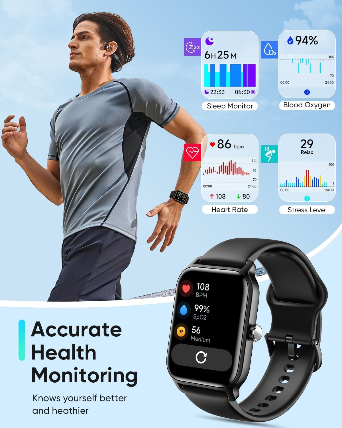 Smart Watch with Fitness Tracking for Men & Women