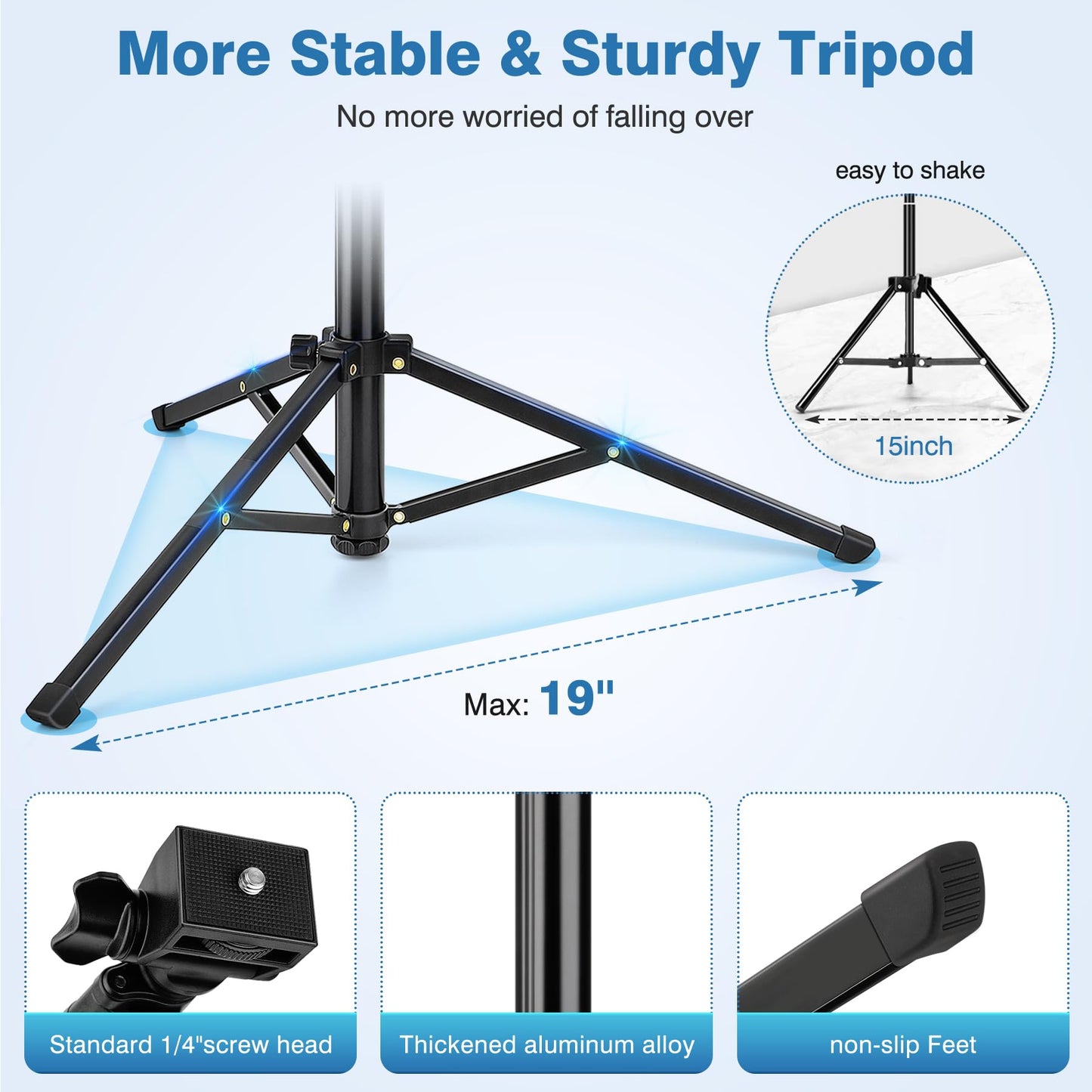 Adjustable Phone Tripod Stand with 360° Ball Head