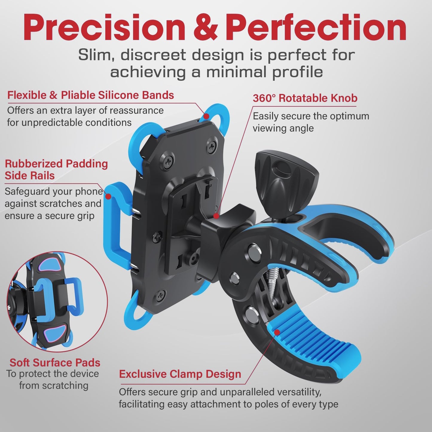 Slim Phone Clamp Mount for Microphone & Music Stands