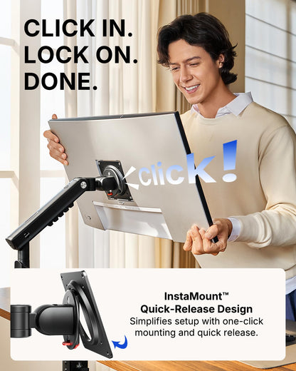 Adjustable Monitor Arm with Tool-Free VESA Mount