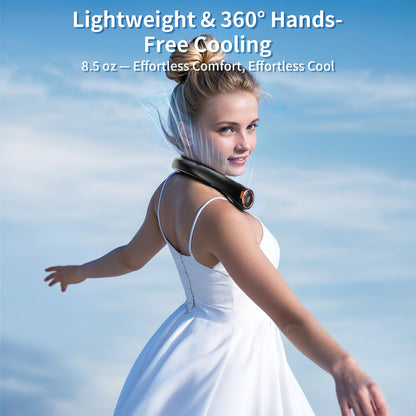 Portable Neck Fan with Rechargeable Battery & LED Display