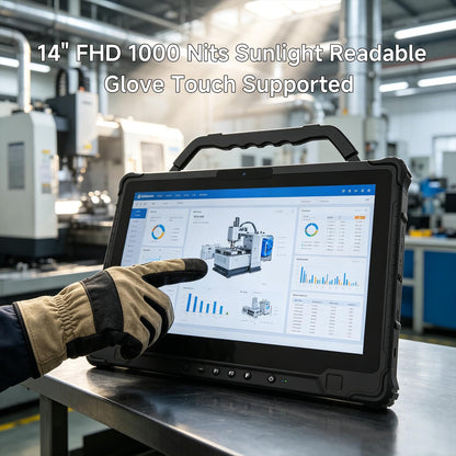 ONERugged M14A Windows Rugged Tablet, 5G 14-Inch FHD 1000 Nits Touchscreen, Intel i5-1235U, 16GB RAM 256GB SSD, IP65 Waterproof Industrial Tablet PC for Outdoor Work Field Service