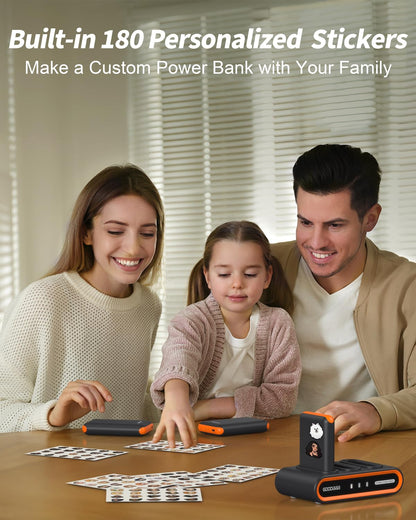 10000mAh Portable Power Bank with Built-In Cables