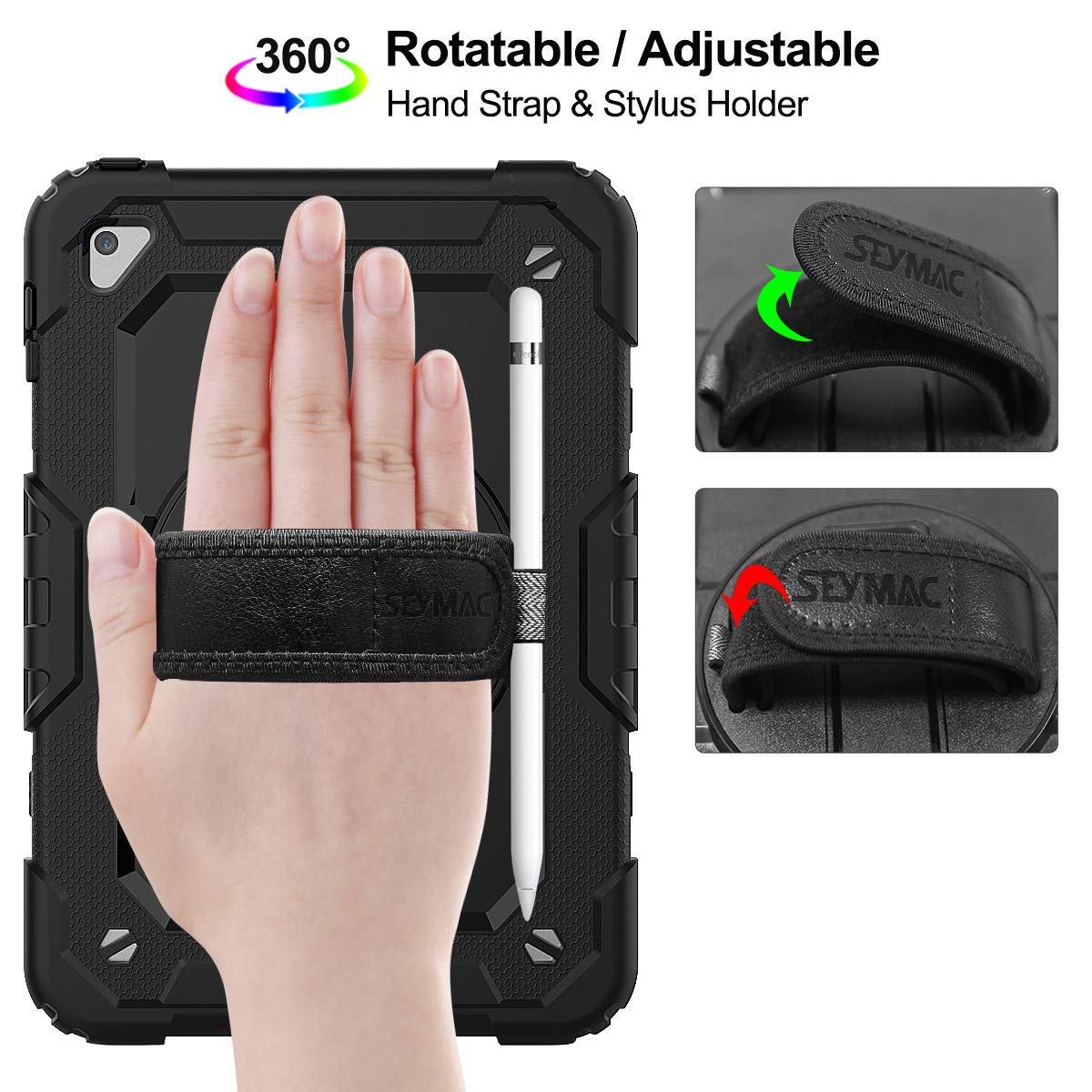 Full-Body iPad Case with Rotating Stand Protection