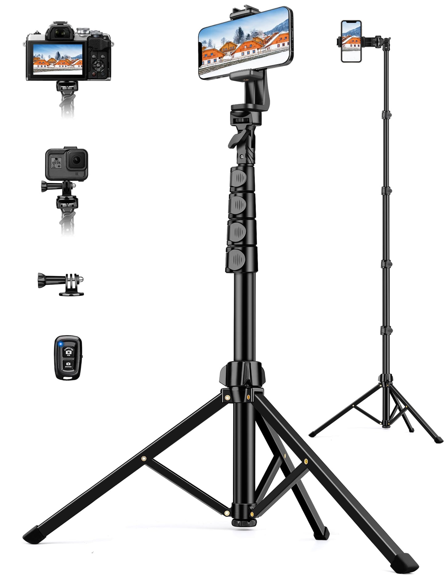 Adjustable Phone Tripod Stand with 360° Ball Head