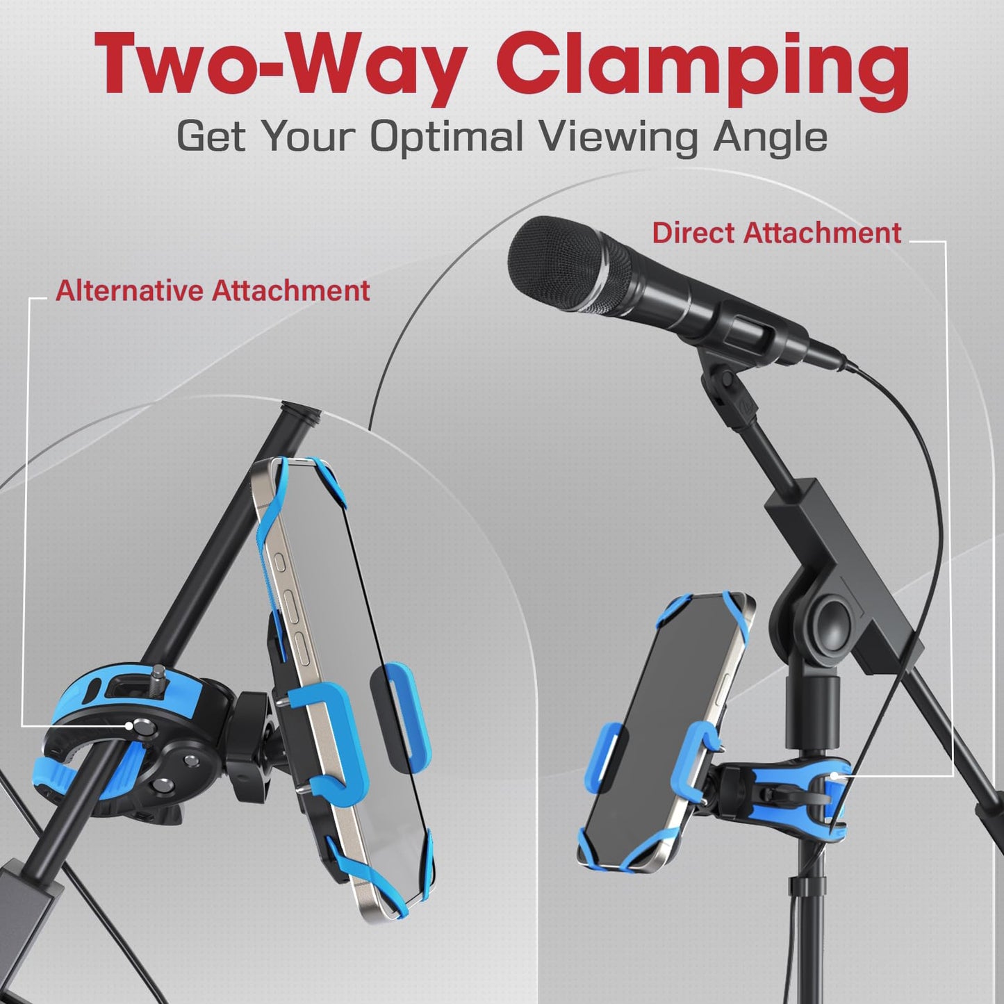 Slim Phone Clamp Mount for Microphone & Music Stands