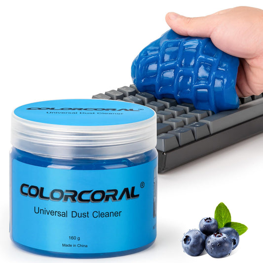 ColorCoral Cleaning Gel Universal Dust Cleaner for PC Keyboard Car Detailing Office Electronics Laptop Dusting Kit Computer Dust Remover, Computer Gaming Car Accessories, Gift for Men Women 160g