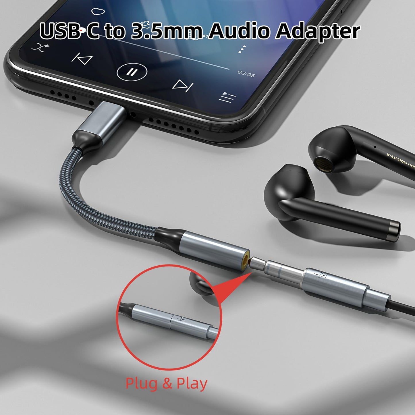 USB-C to 3.5mm Headphone Audio Adapter