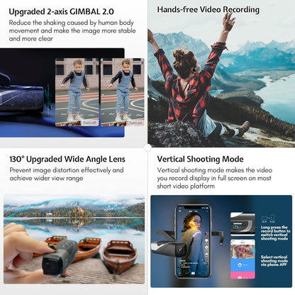 4K Wearable Vlog Camera with Gimbal Stabilization