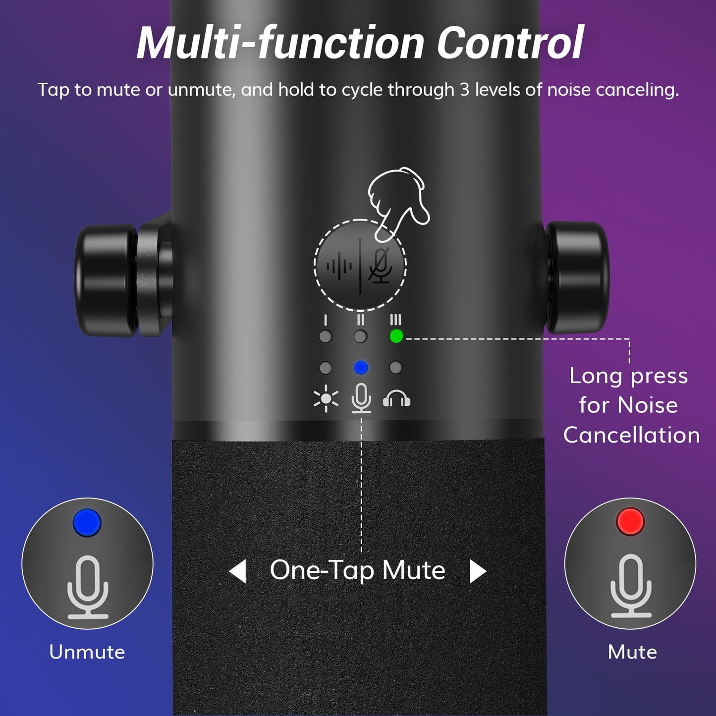 USB/XLR Gaming Microphone with Noise Cancellation