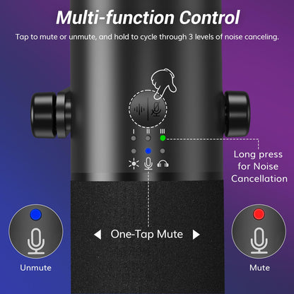 USB/XLR Gaming Microphone with Noise Cancellation