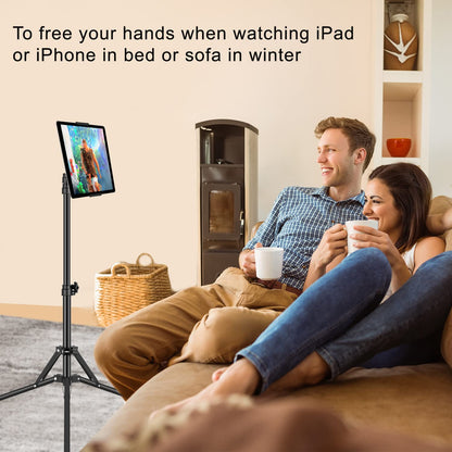 65-Inch Adjustable Tablet Tripod Stand with 360° Mount