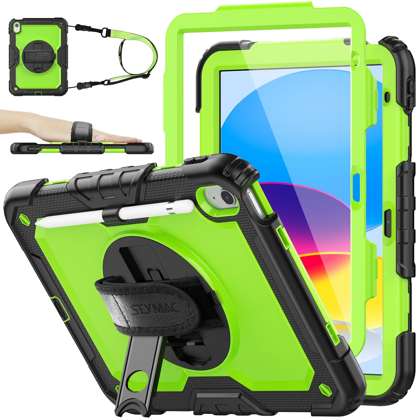 Full-Body iPad Case with Rotating Stand Protection