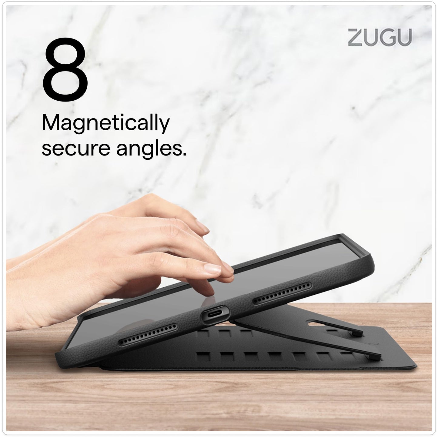 Magnetic iPad Case with Adjustable Stand Cover