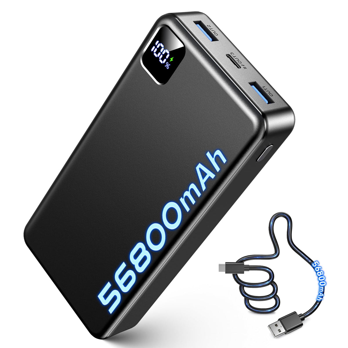 56800mAh Fast Charging Power Bank with LED Display