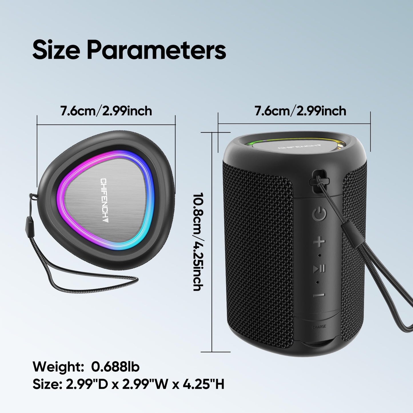 Portable Bluetooth Speaker with IPX5 Waterproof Design