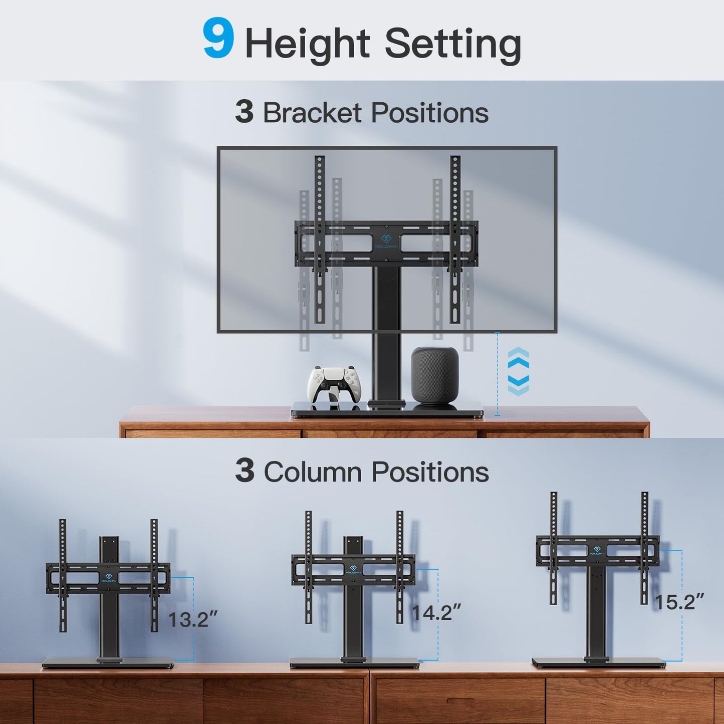 Universal TV Stand Legs with Adjustable Height Base