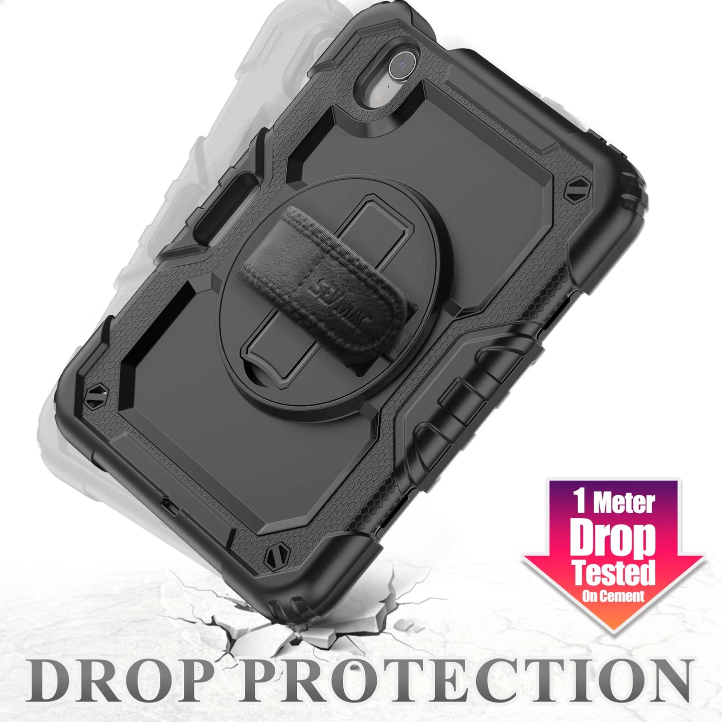 Protective iPad Mini Case with Rotating Hand Strap Stand