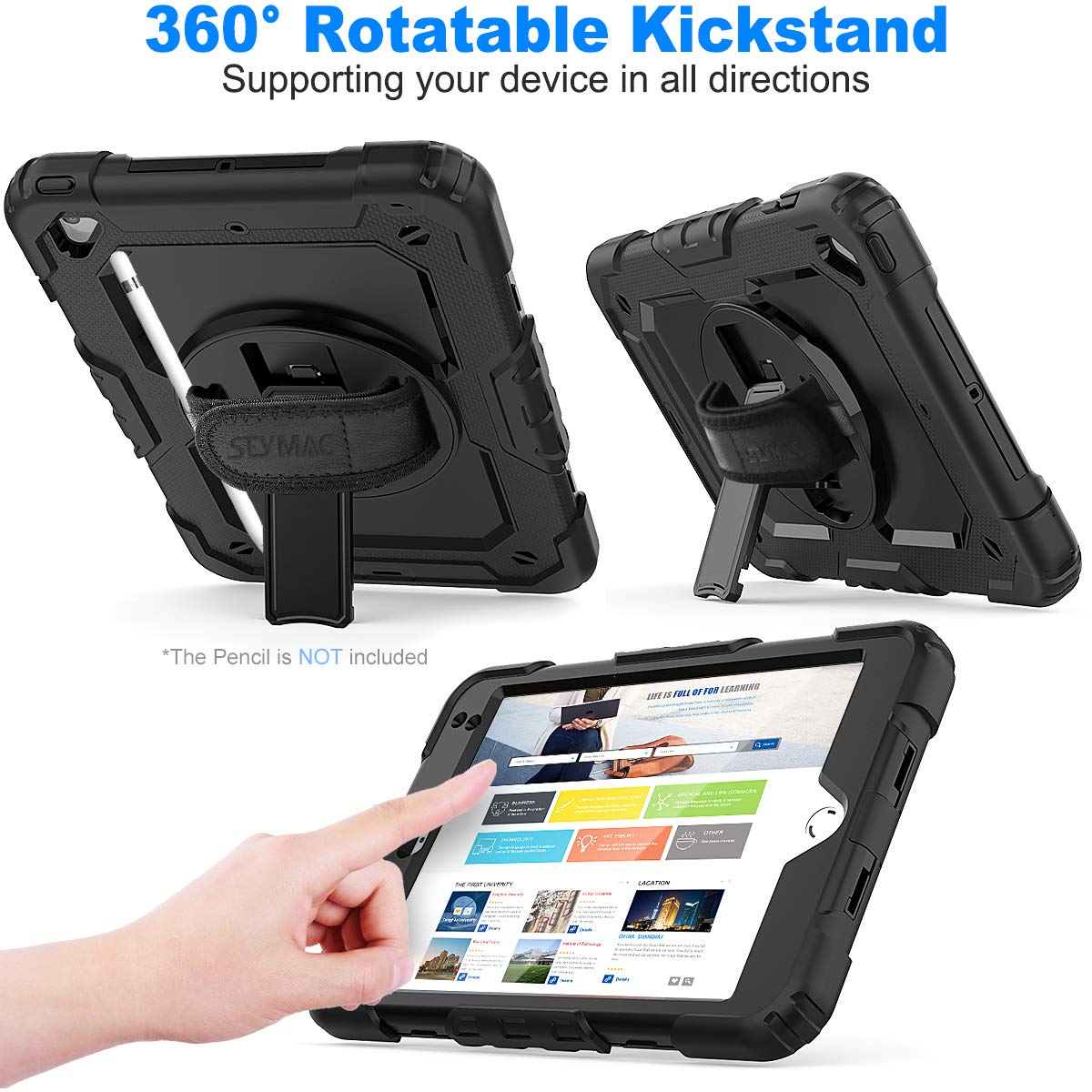 Full-Body iPad Case with Rotating Stand Protection