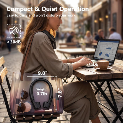 Portable Neck Fan with 360° Airflow & LED Display