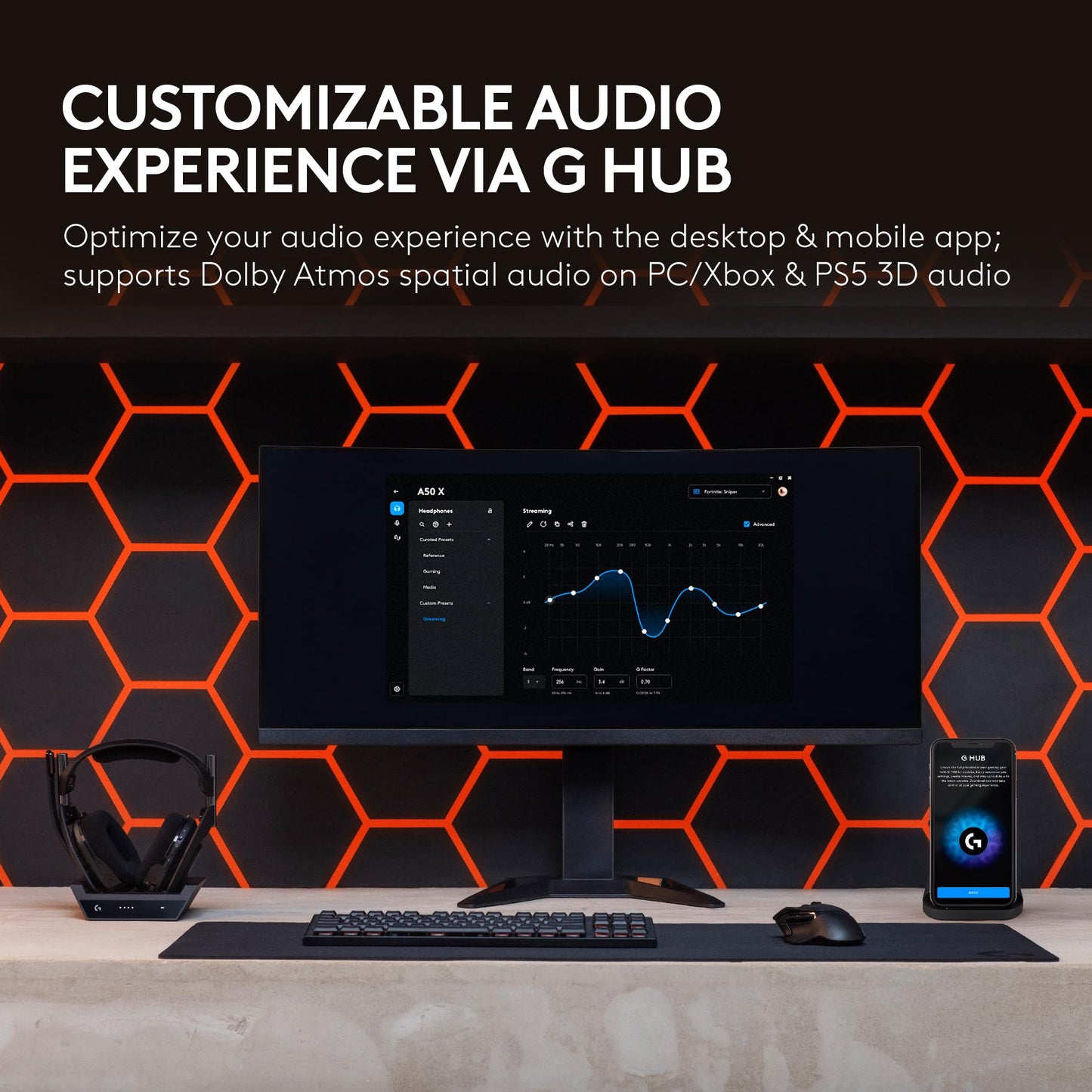 Wireless Gaming Headset with Base Station