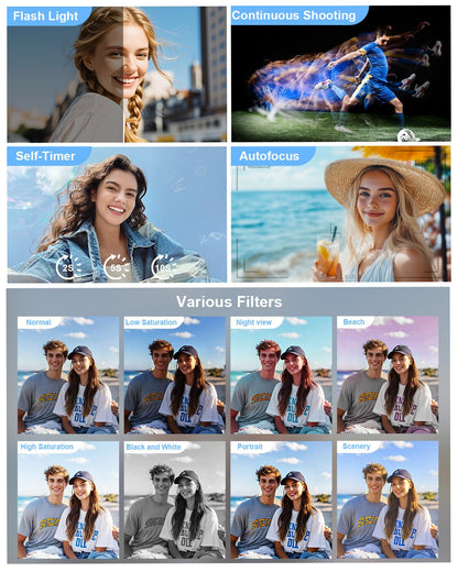 5K Digital Camera with Dual Screen & Autofocus