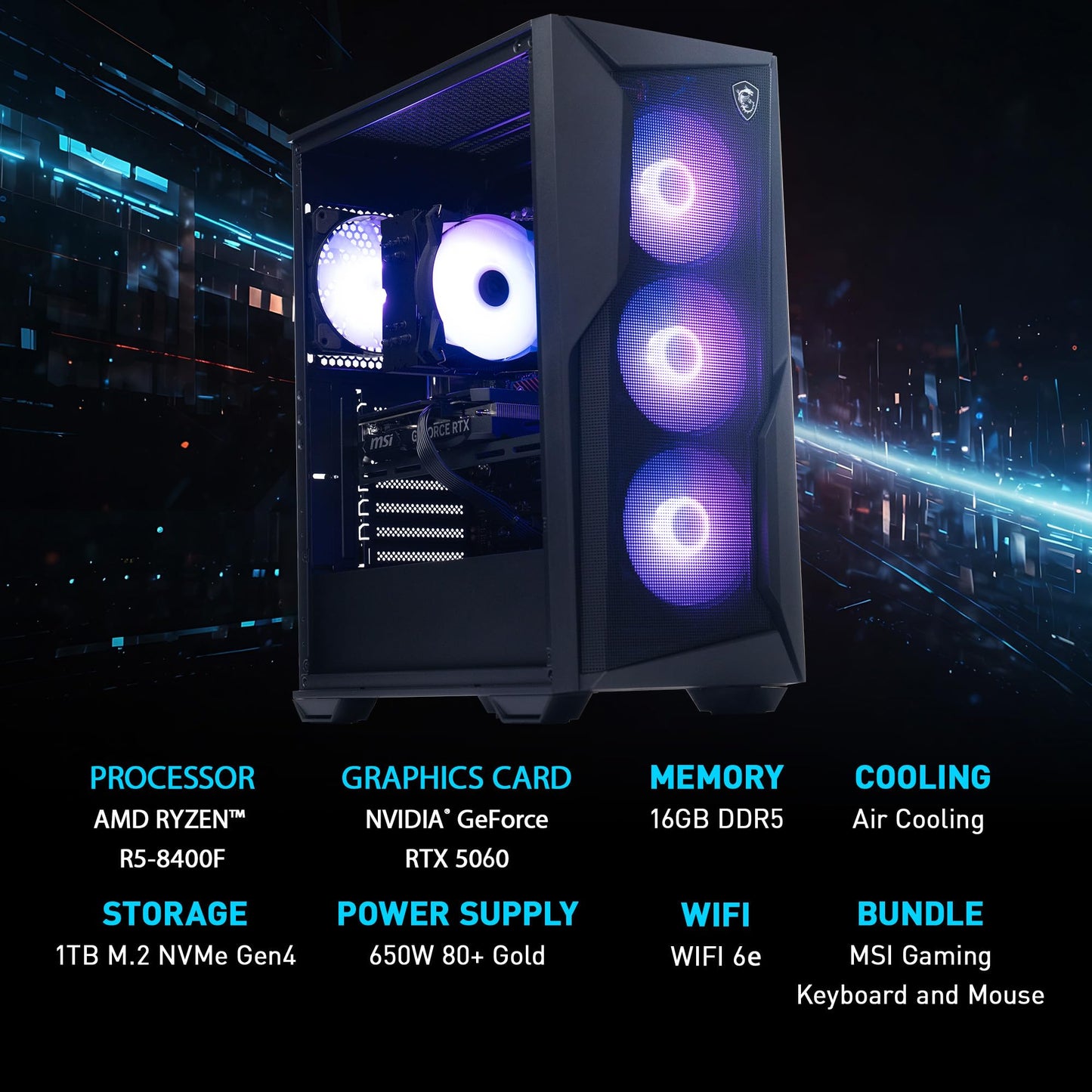 Gaming Desktop with Ryzen Processor & 1TB SSD