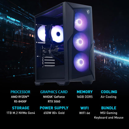 Gaming Desktop with Ryzen Processor & 1TB SSD