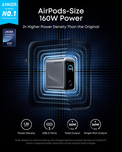160W GaN Charger with 3-Port Fast Charging