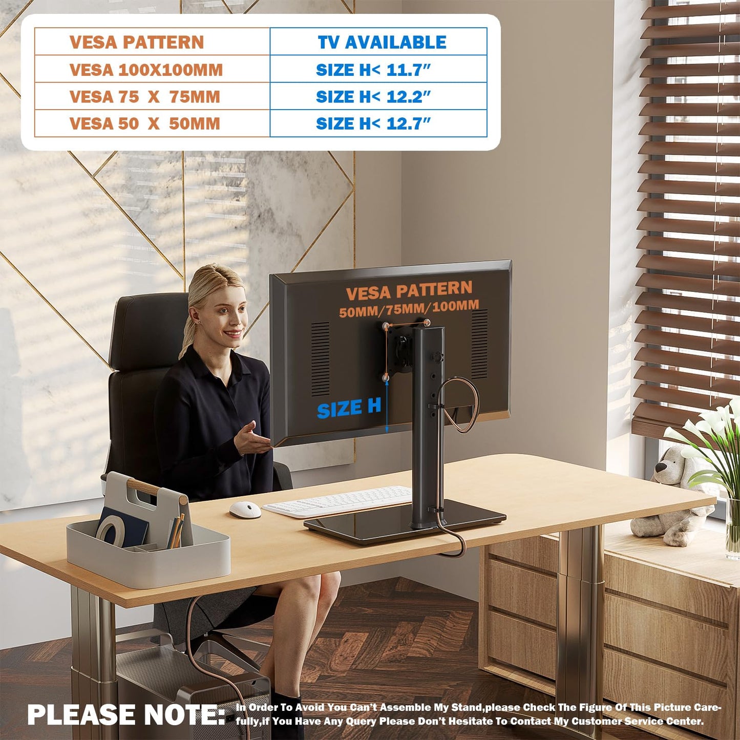 Adjustable Computer Monitor Stand for Desk Setup