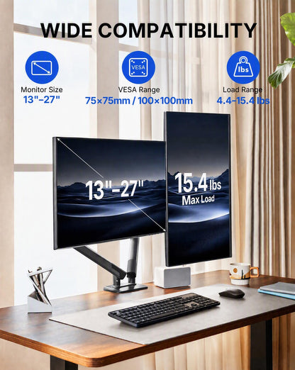 Adjustable Monitor Arm with Tool-Free VESA Mount