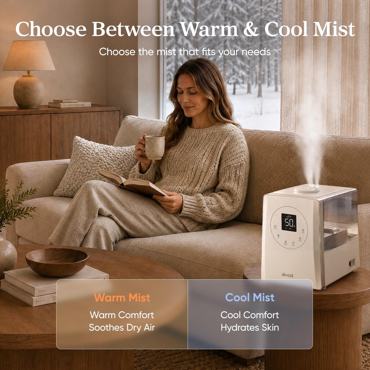 Smart Humidifier with 100-Hour Runtime & App Control