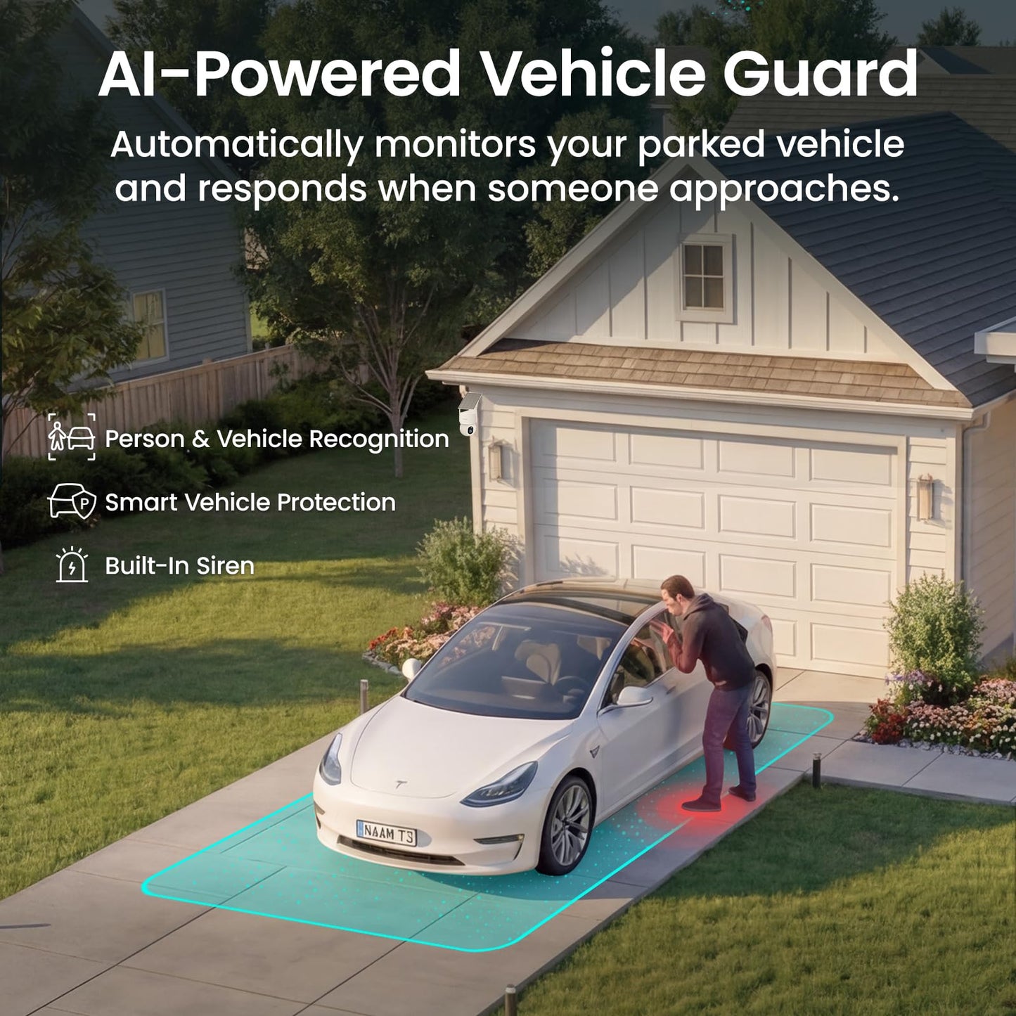 4K Solar Security Camera with 360° Tracking System