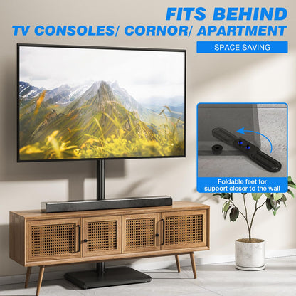Swivel Floor TV Stand with Adjustable Height Mount