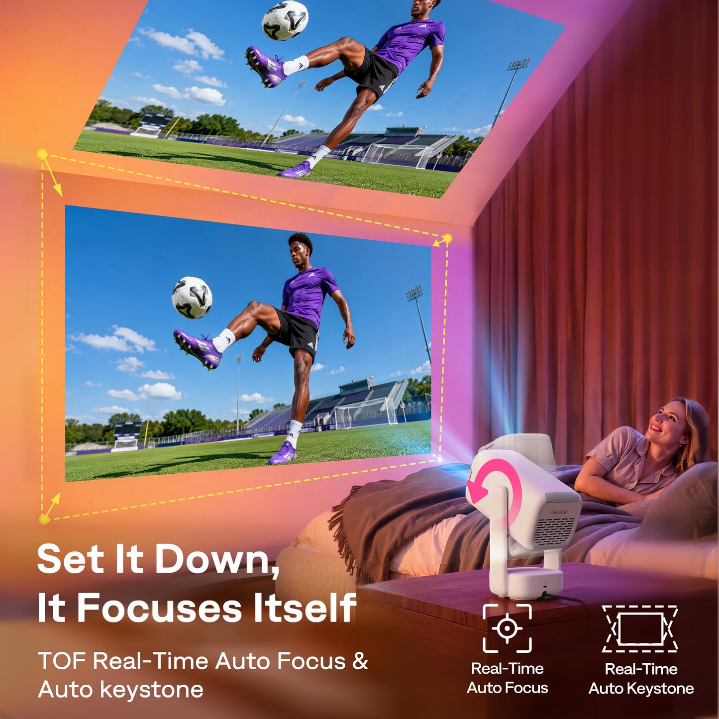 1080P Smart Projector with WiFi & Bluetooth Support
