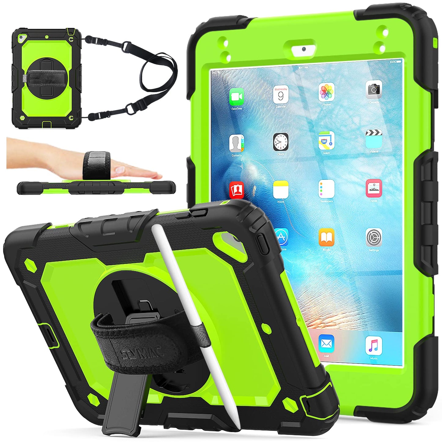 Full-Body iPad Case with Rotating Stand Protection