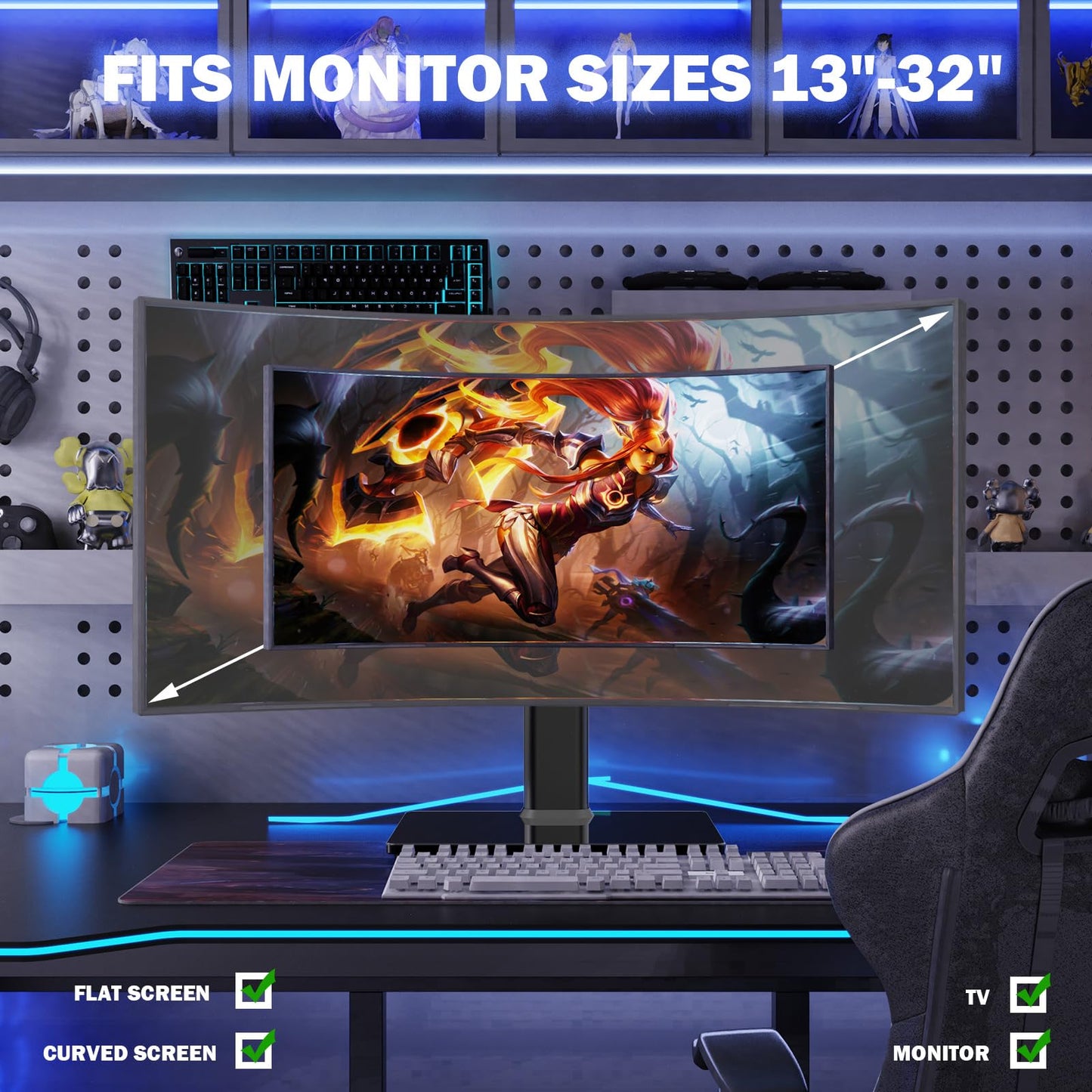 Adjustable Computer Monitor Stand for Desk Setup