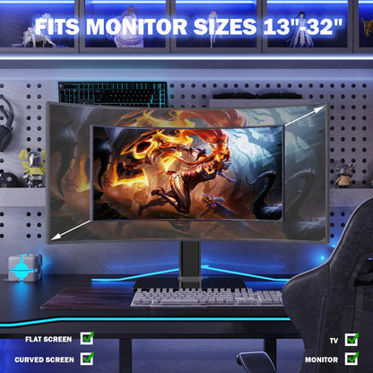 Adjustable Computer Monitor Stand for Desk Setup