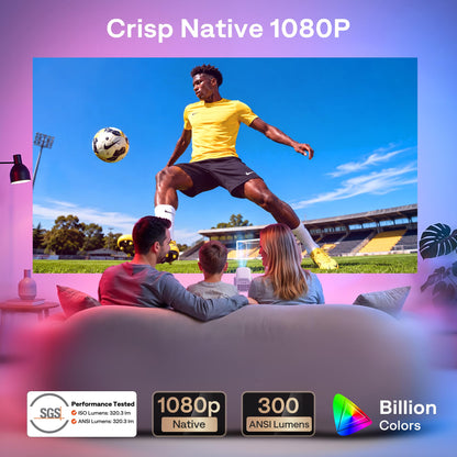 1080P Smart Projector with WiFi & Bluetooth Support