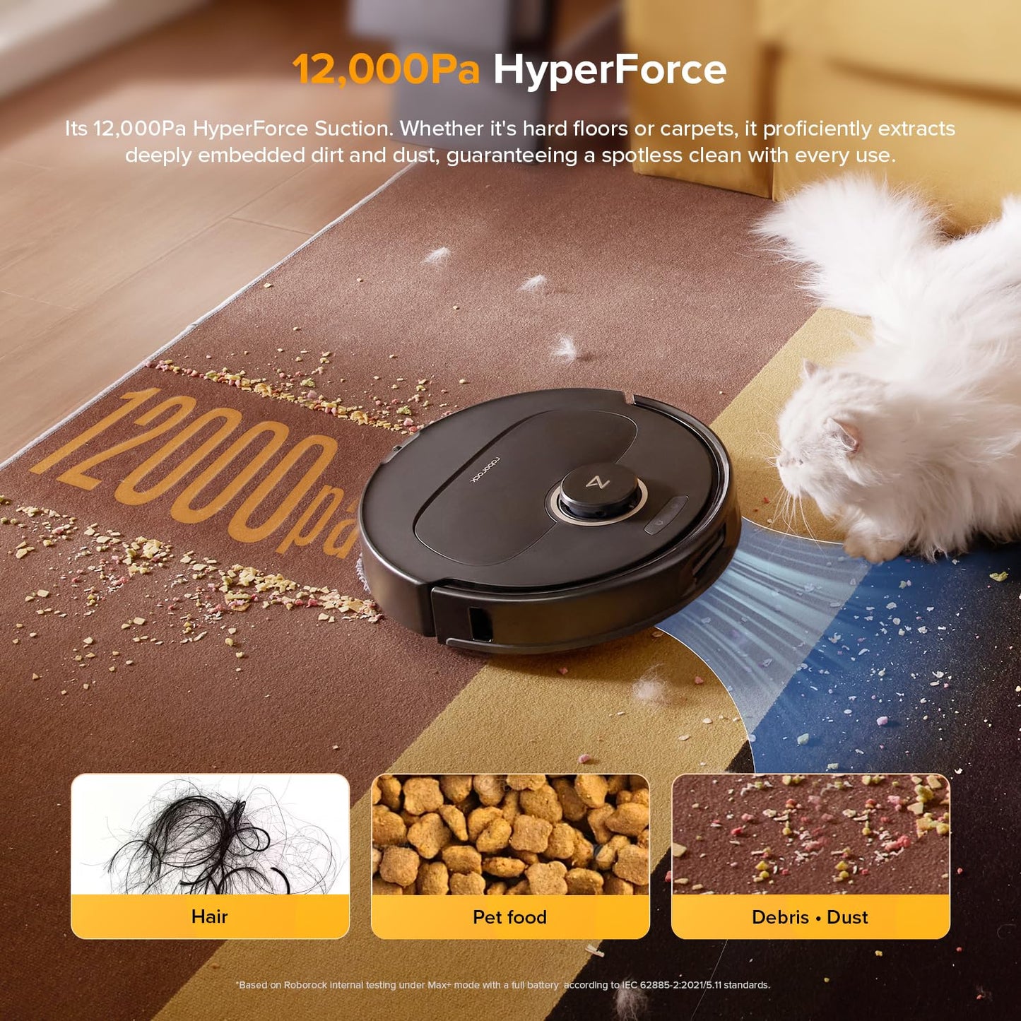 Robot Vacuum with 12000Pa Powerful Suction System