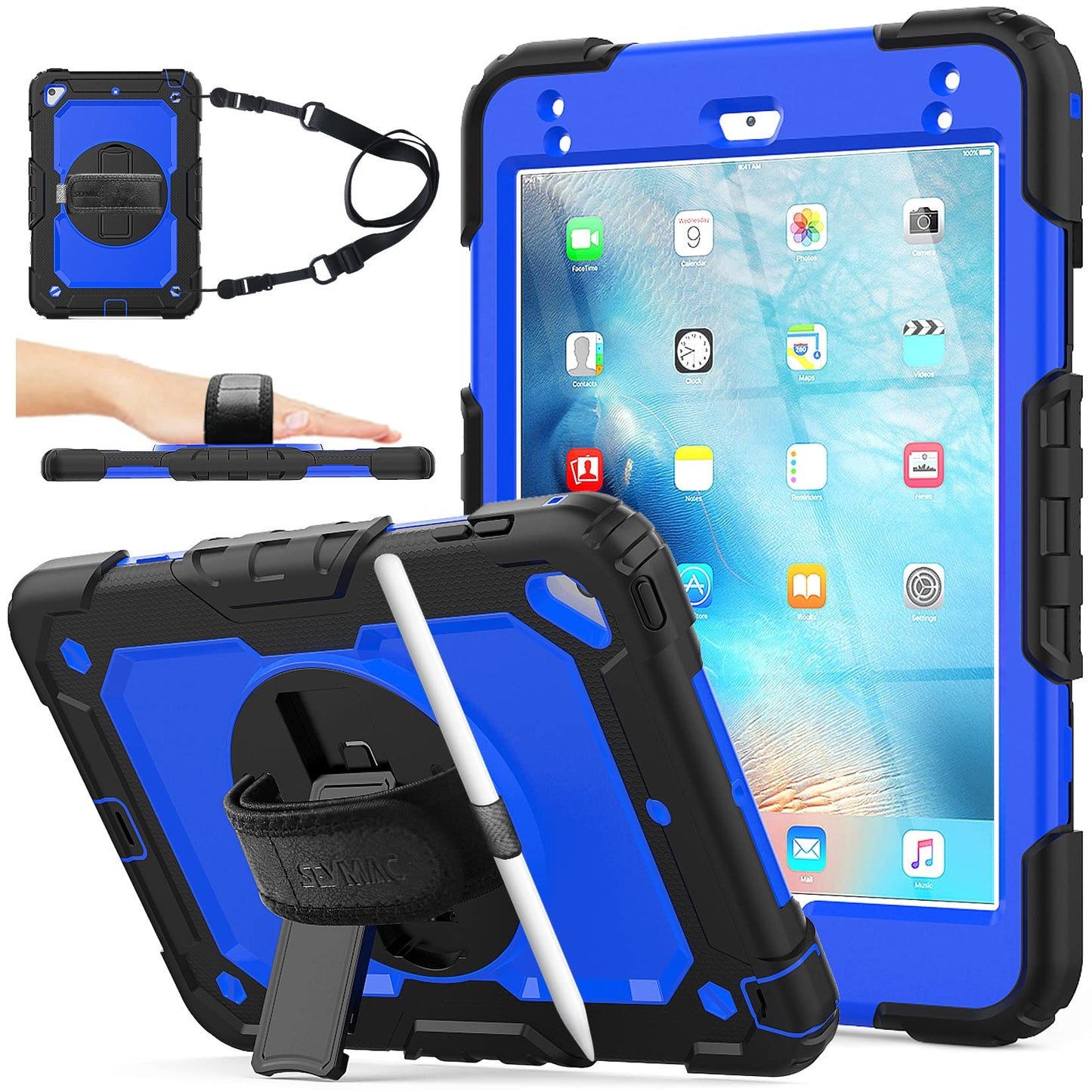 Full-Body iPad Case with Rotating Stand Protection