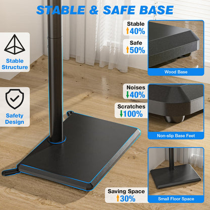 Swivel Floor TV Stand with Adjustable Height Mount