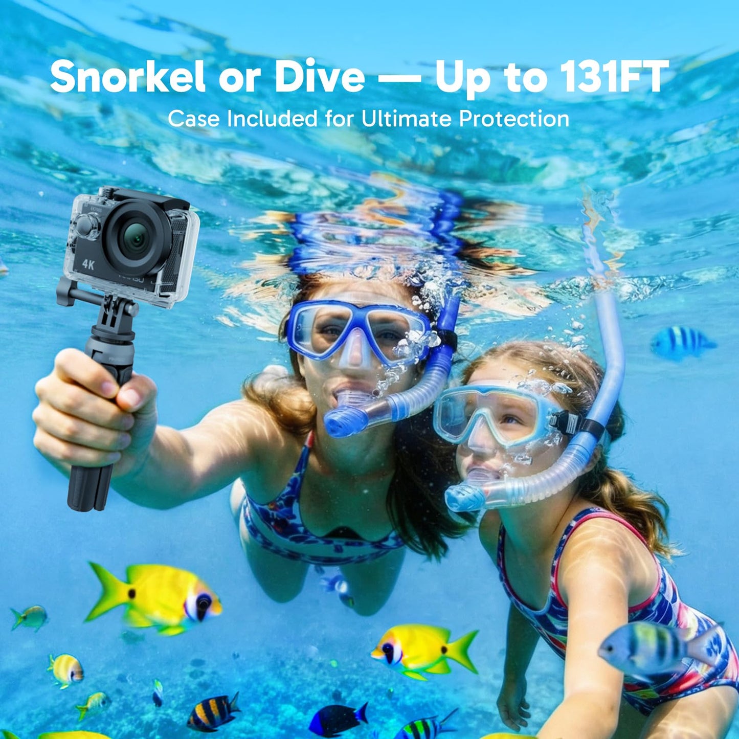 4K Action Camera with Waterproof Design & EIS