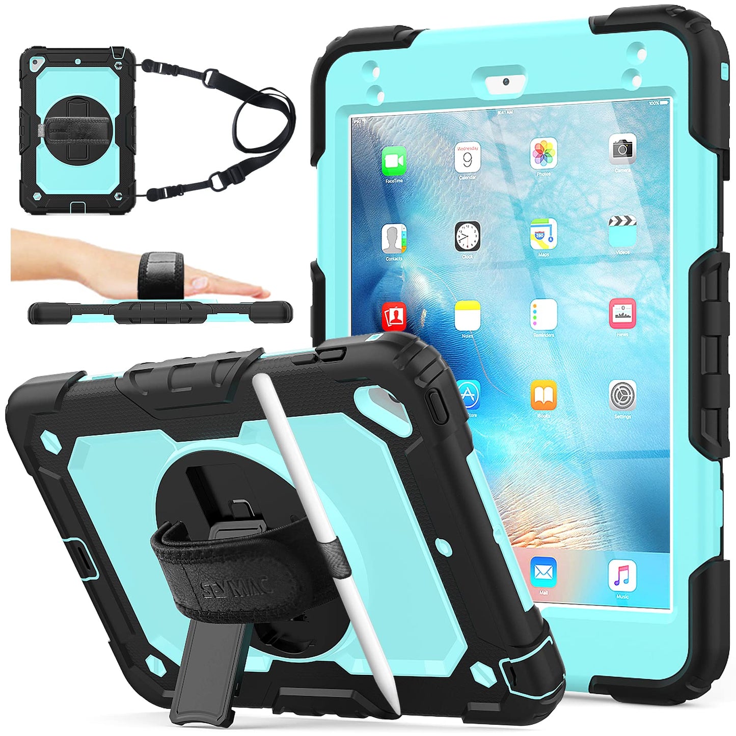 Full-Body iPad Case with Rotating Stand Protection
